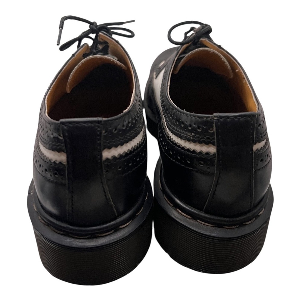 Dr. Martens 3989 Wingtip Brogue Leather Oxford Shoes Black White Mens - Picture 7 of 9